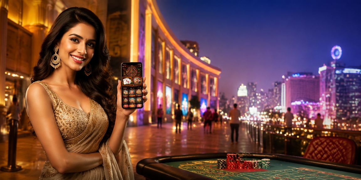 Modern casino app neon lights at Connaught Place Delhi