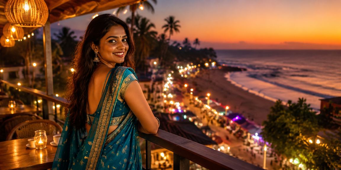 Slot game on mobile at scenic Goa beach
